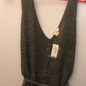 Crocheted olive green dress/top